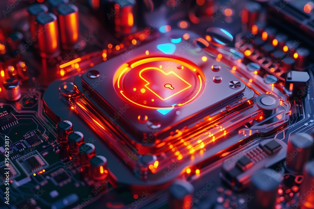 Poster lock symbol on cpu with dynamic holographic security