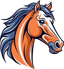 Fototapeta na wymiar Bold Horse Mascot Vector Graphic