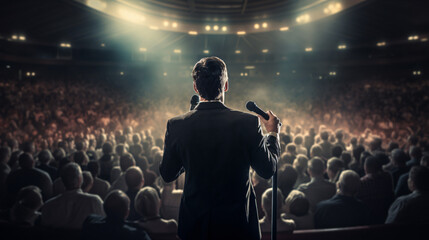 Public speaking events in various settings for corporate