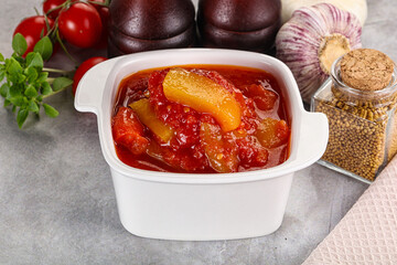Hungarian lecho with bell pepper