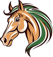 Fototapeta na wymiar Elegant Equestrian Mascot Vector Illustration