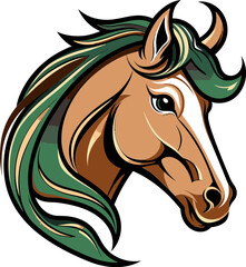 Fototapeta na wymiar Dynamic Horse Mascot Vector Artwork
