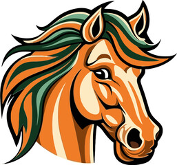 Fototapeta na wymiar Heroic Horse Mascot Vector Illustration