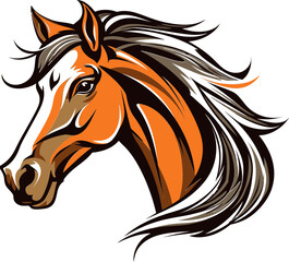 Fototapeta na wymiar Graceful Horse Mascot Vector Art