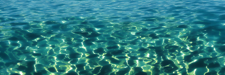 Fototapeta na wymiar Sea surface, ripples on the water, water texture, banner, ai generated