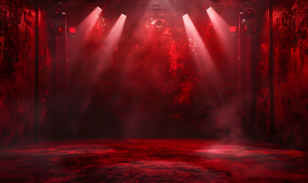 dynamic red gritty spotlight stage design
