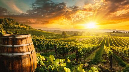 Wineyard at sunset 