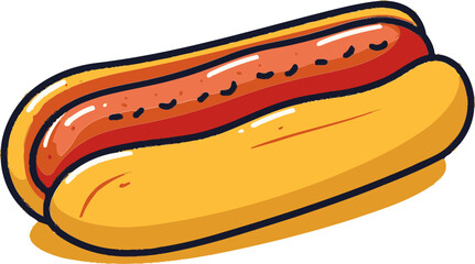 Hotdog with Montana Mustard Vector Graphic