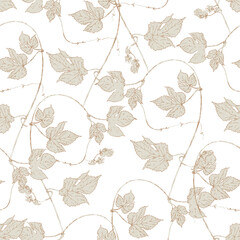 Subtle Foliage Decorative vector seamless pattern. Repeating background. Tileable wallpaper print.