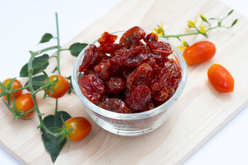 Candied Tomatoes Small tomatoes are simmered with sugar until they become reddish-brown and eaten...