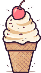 Chic and Stylish Ice Cream Dessert Vector Illustration for Trendy Graphics