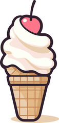 Adorable Ice Cream Cone Characters Vector Illustration Set for Cute Designs