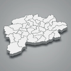Fototapeta premium 3d isometric map of Guelma is a region of Algeria