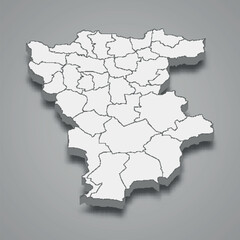 Obraz premium 3d isometric map of Mila is a region of Algeria