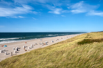 Fototapeta na wymiar Sylt island North Sea coastline at Hornum beach, North Frisia, Schleswig-Holstein, Germany