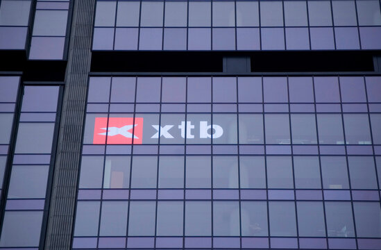 Warszawa, Poland - 11 February 2024: XTB - polish trading platform logo sign.