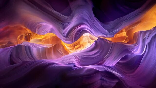 abstract background with smooth lines in violet and orange colors.