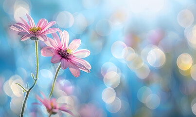 Obraz premium spring flowers background, Generative AI 
