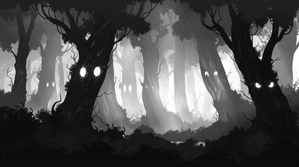 Shadow realm forest - obrazy, fototapety, plakaty