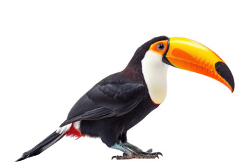 Obraz premium Toucan (Toucan) is a bird with a large beak. Found in South America. There are many species such as toucan, toco, rhinoceros toucan.