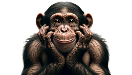 chimpanzee, gesturing, monkey, face, in love, desire, making a face, wide-eyed, playful, eyes, open eye, spectator, event, expression, attention, attentive, humorous, supporting, expecting, ape, chimp