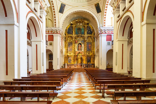 interior of the Catholic church of Santos Juanes. Classical Baroque, 1622. Former church of the Jesuit college of San Andres.bilbao-spain.