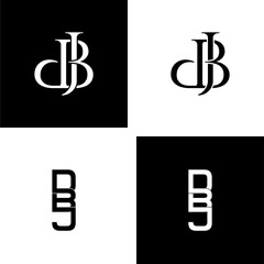dbj lettering initial monogram logo design set