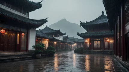 Zelfklevend Fotobehang Peking Ancien Asian Town : Generative AI