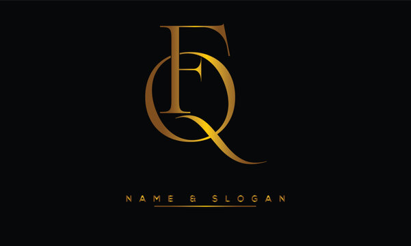 FQ,  QF,  F,  Q  Abstract Letters Logo Monogram