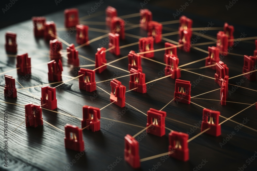 Poster global business structure of networking. analysis and data exchange customer connection, hr recruitm