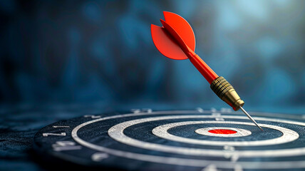 Target board with a red arrow missing the mark.