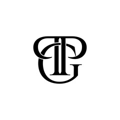 pgp initial letter monogram logo design