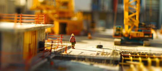 Technician engineering workers diligently working on a construction site, embodying the principles of construction planning and workplace safety.