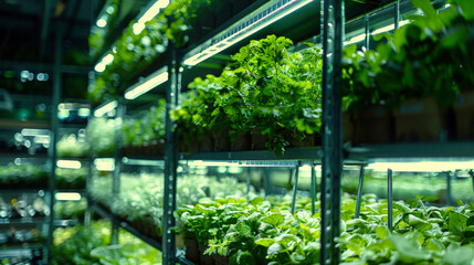 Fototapeta premium Shelf Filled With Green Plants