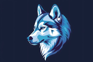 a blue and white wolf