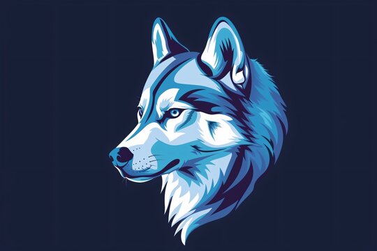 a blue and white wolf