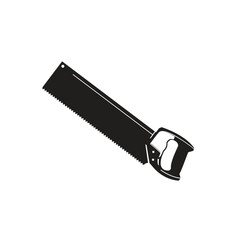 Vintage retro hipster saw. Carpentry tools saw silhouette icons on white background.