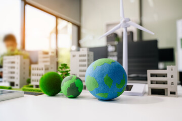 Carbon emissions to limit global warming and climate change to reduce CO2 levels through sustainable development. business Net zero and carbon neutral concept