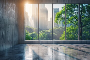 Sunlit Skyscraper Views A Glimpse of Urban Life in the Modern Age Generative AI