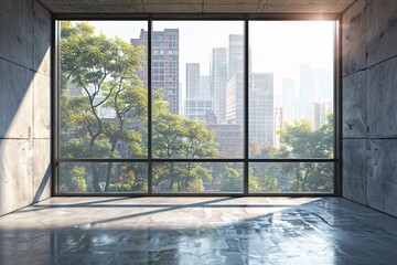 Sunlit Skyscraper Views A Glimpse of Urban Life in September Generative AI