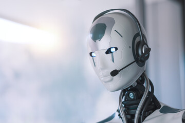 AI robot working in the office