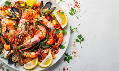 Obraz na płótnie Canvas seafood dishes close-up on white background