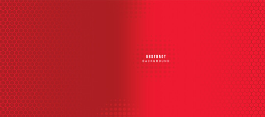 Abstract red vector banner with hexagon grid. Seamless pattern background	