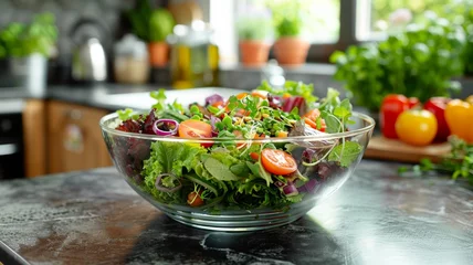 Foto auf Glas Fresh spring salad © Werckmeister