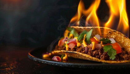 Sizzling Taco Night A Fiery Fiesta with Fresh Toppings Generative AI