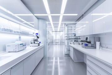 Clean modern white laboratory
