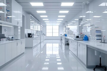 Clean modern white laboratory

