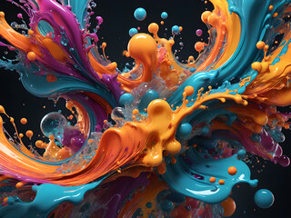 Obraz premium colorful paint splashes