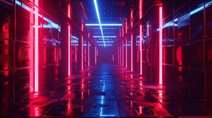 Neon-Lit Pathway in a Futuristic City A Glimpse into the Future Generative AI