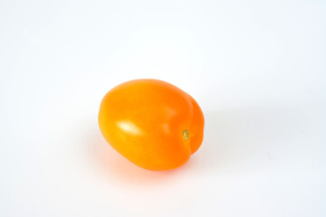 yellow plum tomato isolated on white background cut out